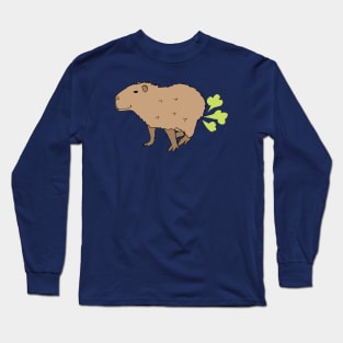 funny farting capybara Long Sleeve T-Shirt